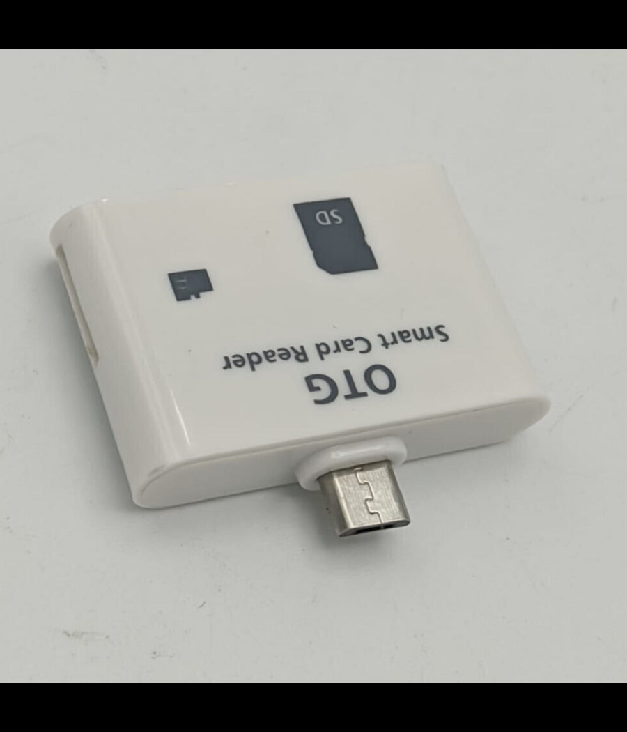 Otg Kit Di Collegamento 2in1 Smart Card Reader Micro Usb Smartphone Tablet Otg-cs5         