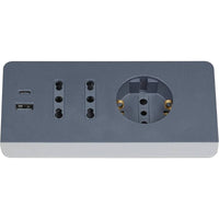 Bticino multipresa da scrivania con usb e presa schuko *** colore grigio, confezione 1