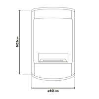 Ottaviano - Camino a bioetanolo da terra freestanding con doppio ripiano in legno melaminico, ø 40xH67,5 cm colore bianco