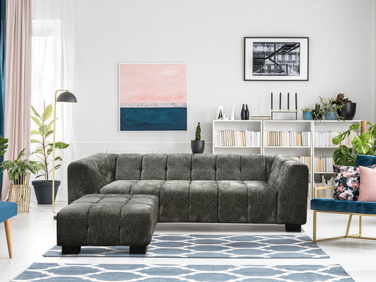 Pouf "Foch" - 84 x 84 x 43 cm - Grigio