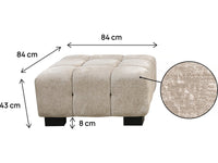 Pouf "Foch" - 84 x 84 x 43 cm - Beige