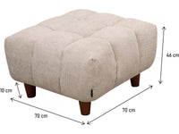 Pouf "Matignon" per divano dritto - 70 x 70 x 46 cm - Beige