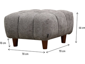 Pouf "Matignon" per divano dritto - 70 x 70 x 46 cm - Grigio