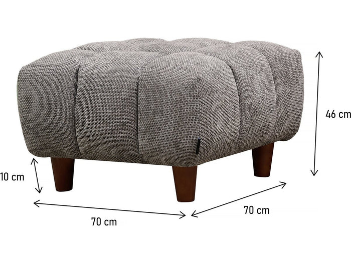 Pouf "Matignon" per divano dritto - 70 x 70 x 46 cm - Grigio