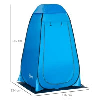 Tenda Doccia da Campeggio e Spiaggia con Porta a Cerniera e Borsa di Trasporto, 126x124x189 cm, Blu