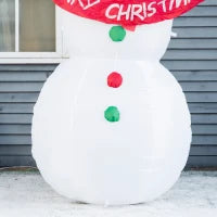 Pupazzo di Neve Gonfiabile Gigante Alto 243cm con Luci a LED Decorazione da Esterno o Giardino