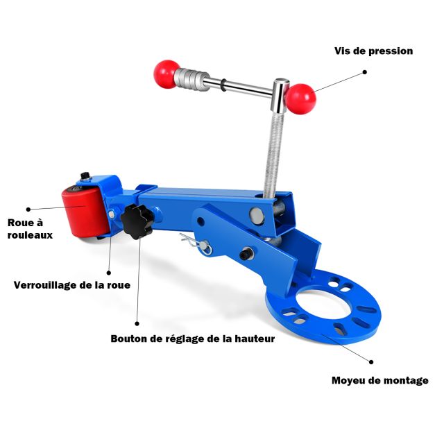 Attrezzo per riparazione parafanghi Prolunga per riformazione rullo parafango con struttura in metallo con braccio regolabile a 180° e 22,9-36 cm per manutenzione auto Blu 20_0007285