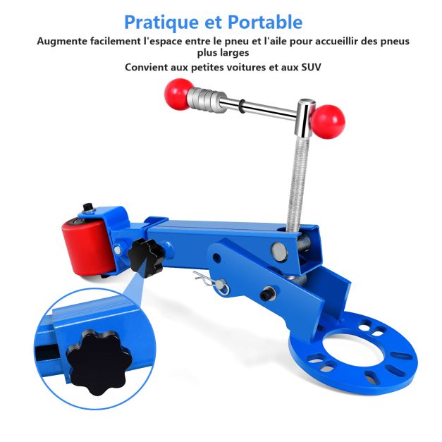Attrezzo per riparazione parafanghi Prolunga per riformazione rullo parafango con struttura in metallo con braccio regolabile a 180° e 22,9-36 cm per manutenzione auto Blu 20_0007285