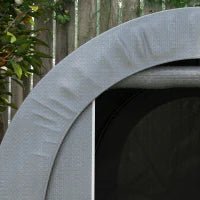 Capanno da Giardino, Tenda da Stoccaggio Esterno, Garage per Bici, Tetto in PE, Struttura in Metallo Zincato, Grigio