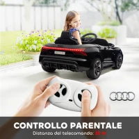 Macchina Elettrica per Bambini 5 Anni con Licenza Audi, Telecomando e Musica, Nera