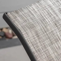 Lettino Prendisole Pieghevole Ergonomico da Esterno in Metallo e Tessuto a Rete, 170x62x68cm, Grigio