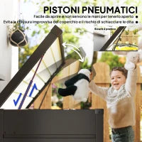 Panca Baule Contenitore da Giardino con Chiave, Cassapanca Moderna in Acciaio, Grigio, 120x62x62cm