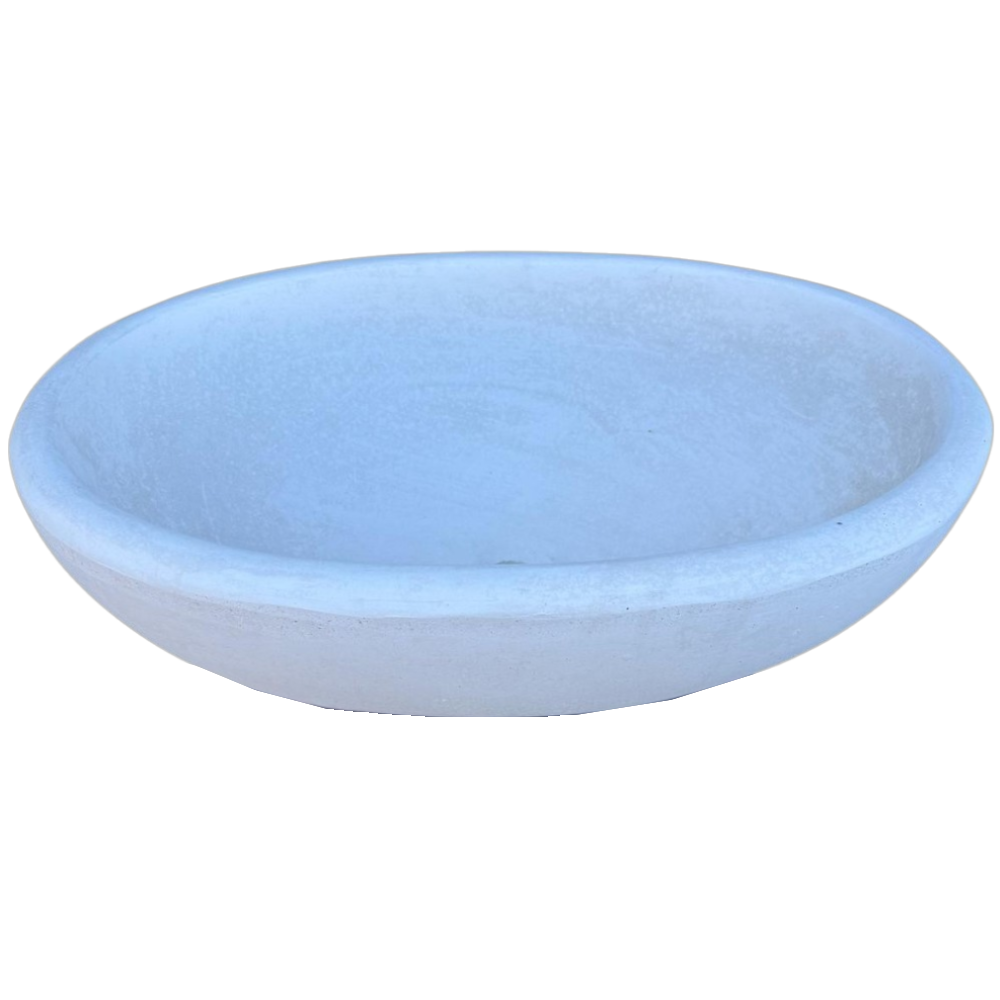 Pilozza lavabo ovale cemento calcestruzzo l.60xp.40xh.20 cm bianca serie ostuni
