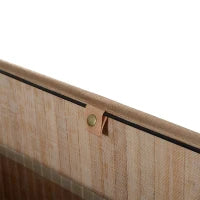 Cesta Portabiancheria in Bambù con Coperchio e Fodera Rimovibile, 52 x 32 x 63cm