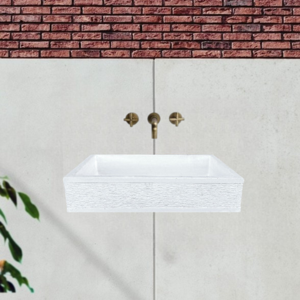 Pilozza serie grecale cemento l.45 x p.42 x h.16 cm predisposizione rubinetto