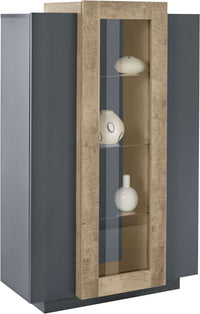 Mobile Vetrina CORO L 80 x H 120.5 x P 38 cm grigio