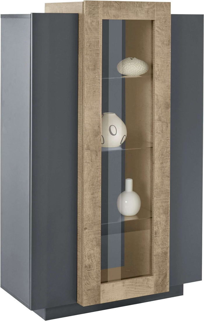 Mobile Vetrina CORO L 80 x H 120.5 x P 38 cm grigio