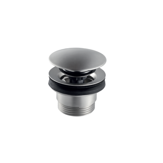 Piletta click-clack con troppopieno Vema TIBER STEEL P000400 Satinato