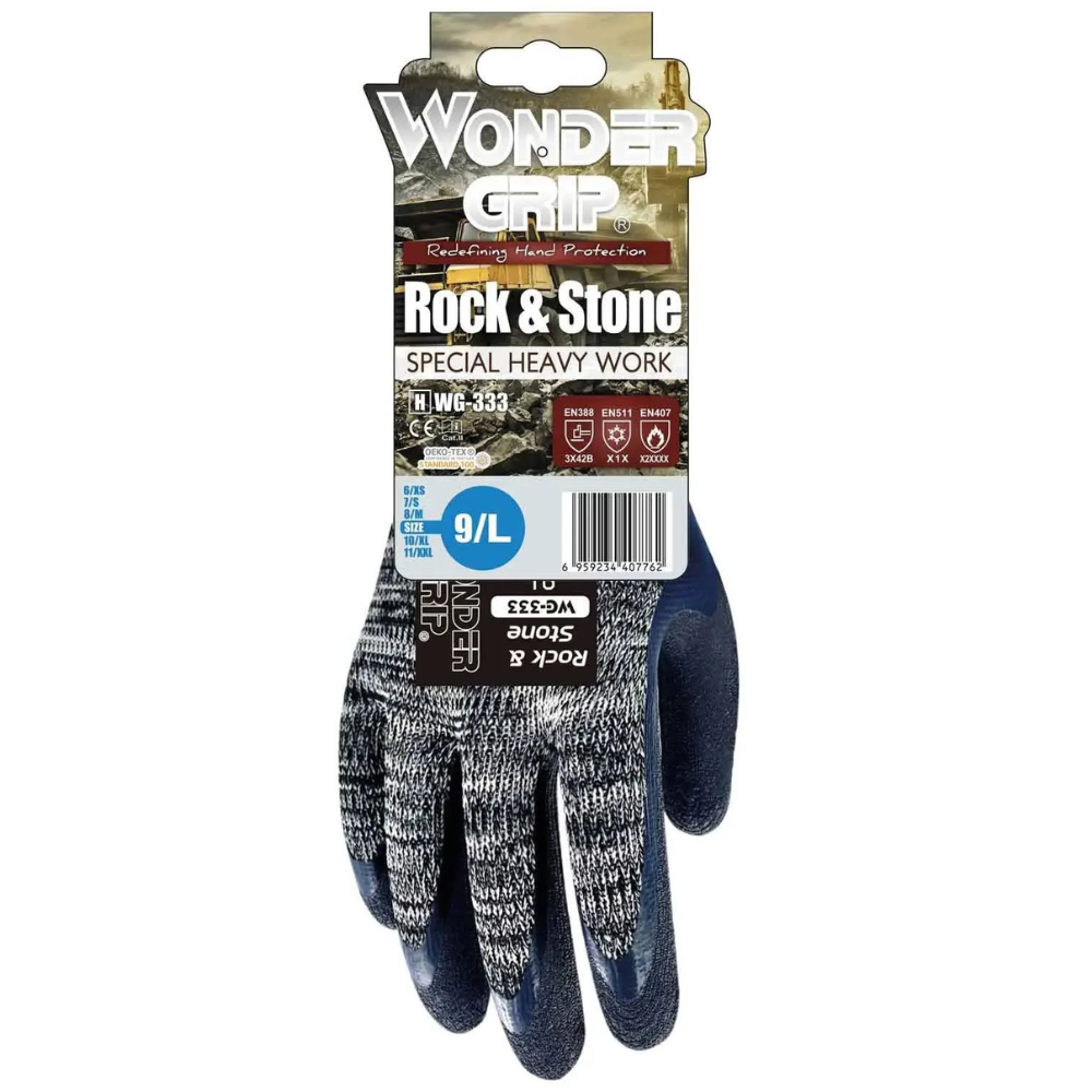 Guanti rock e stone antiscivolo per lavori pesanti *** misura medium - m, confezione 1