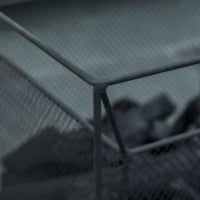 Braciere da Giardino a Legna Portatile con Attizzatoio 45x45x43cm Nero