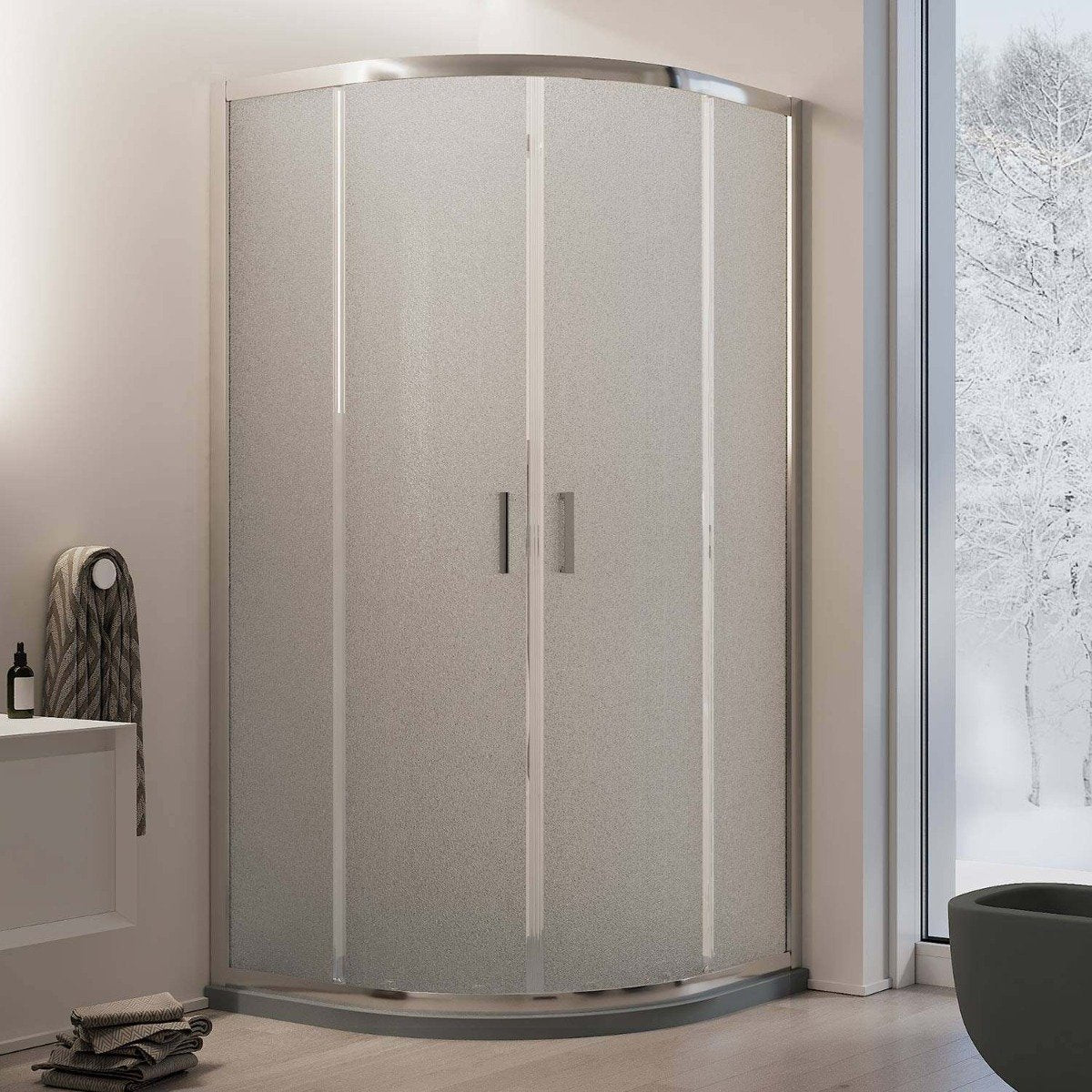 Box Doccia Semicircolare 80x80 H185 Stampato C 6mm mod. Ready