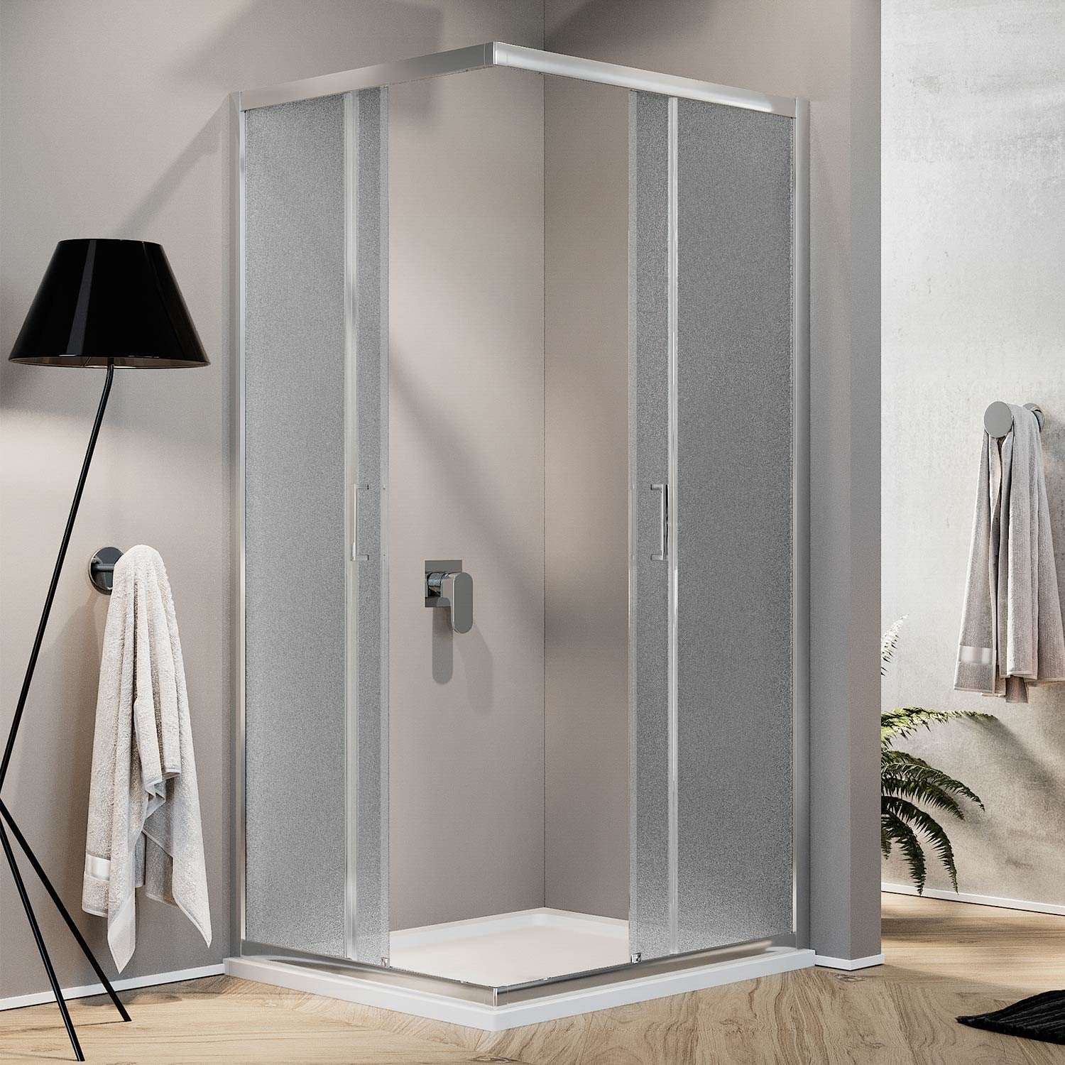 Box Doccia Rettangolare 80x90 H198 Stampato C 6mm mod. Ready