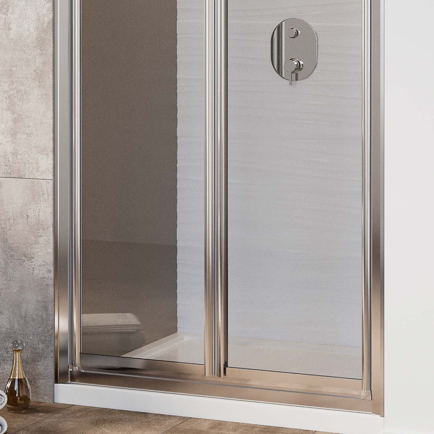 Porta Doccia 70CM H198 Cristallo Trasparente Apertura Saloon con Doppia Anta Battente mod. West