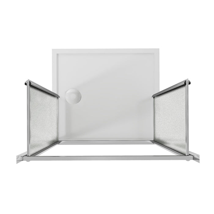 Porta Doccia 90CM H198 Cristallo Stampato C Apertura Saloon con Doppia Anta Battente mod. West