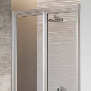 Porta Doccia 100CM H198 Cristallo Trasparente Apertura Saloon con Doppia Anta Battente mod. West