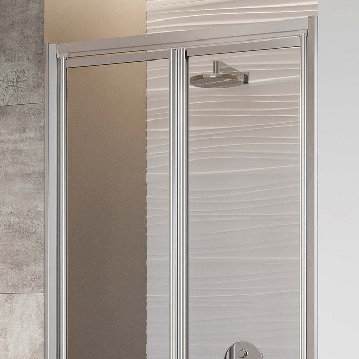 Porta Doccia 100CM H198 Cristallo Trasparente Apertura Saloon con Doppia Anta Battente mod. West