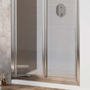 Porta Doccia 100CM H198 Cristallo Trasparente Apertura Saloon con Doppia Anta Battente mod. West