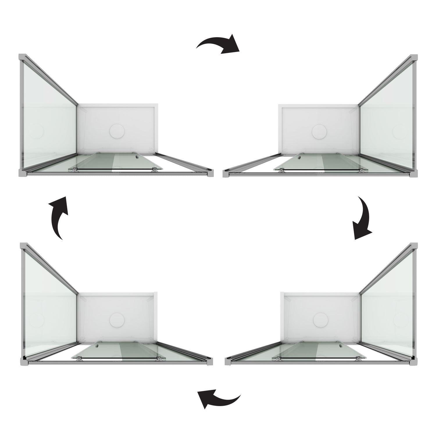 Box Doccia 70x140 CM H198 stampato C mod. Young Duo 1 Anta