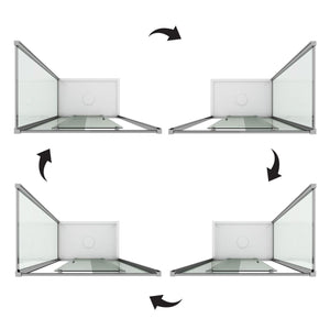 Box Doccia 90x140 CM H198 trasparente mod. Young Duo 1 Anta