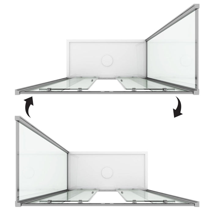 Box Doccia 80x130 CM H198 trasparente mod. Young Duo 2 Ante