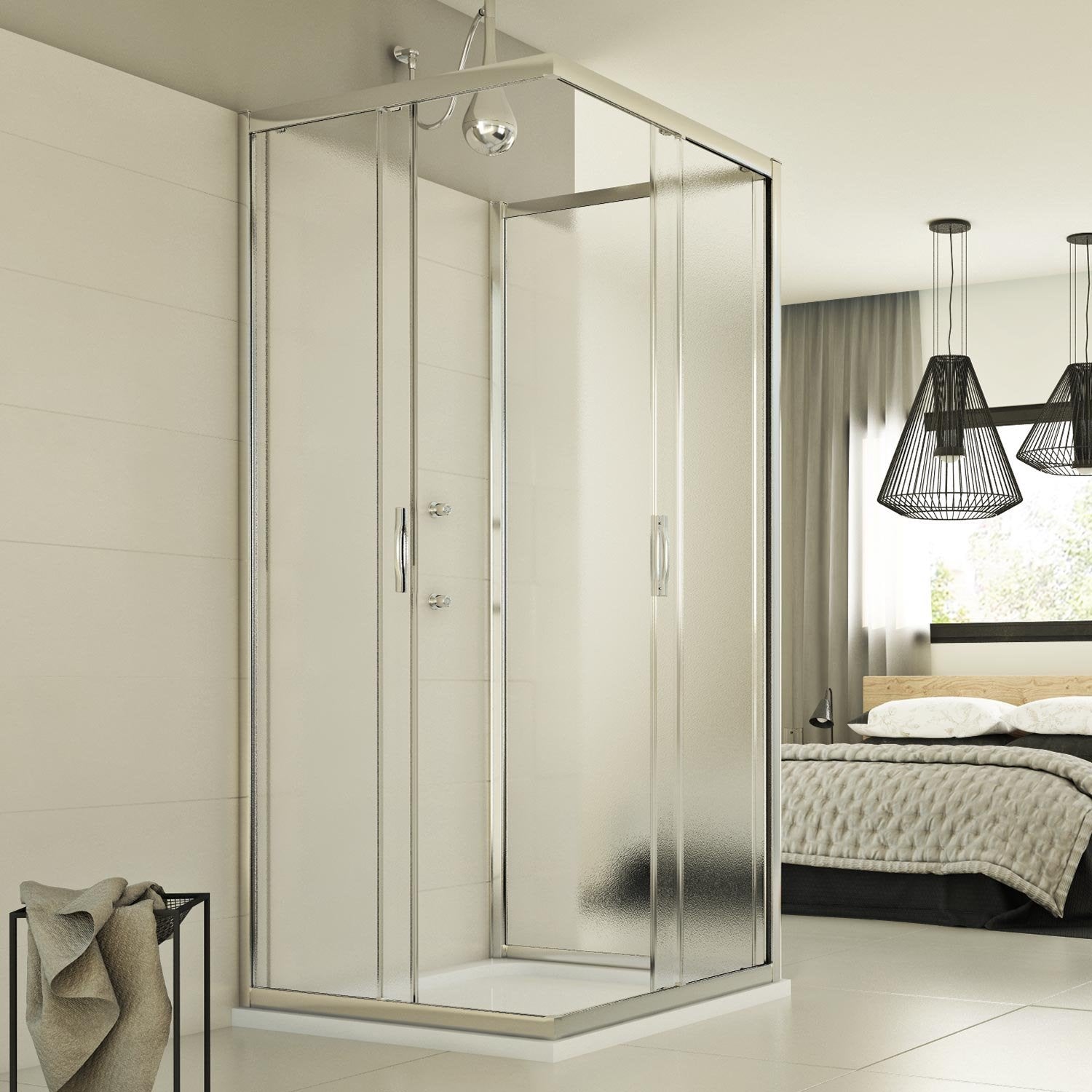 Box Doccia 3 lati 80x90x80 CM H198 stampato C mod. Evolution Trio