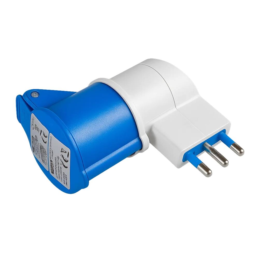 Ecova 20552 adattatore industriale con spina italiana 16a presa cee 2p+t
