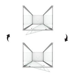 Box Doccia 3 lati 70x80x70 AP. 80 CM H198 trasparente mod. Cristal TRIO 1 Anta