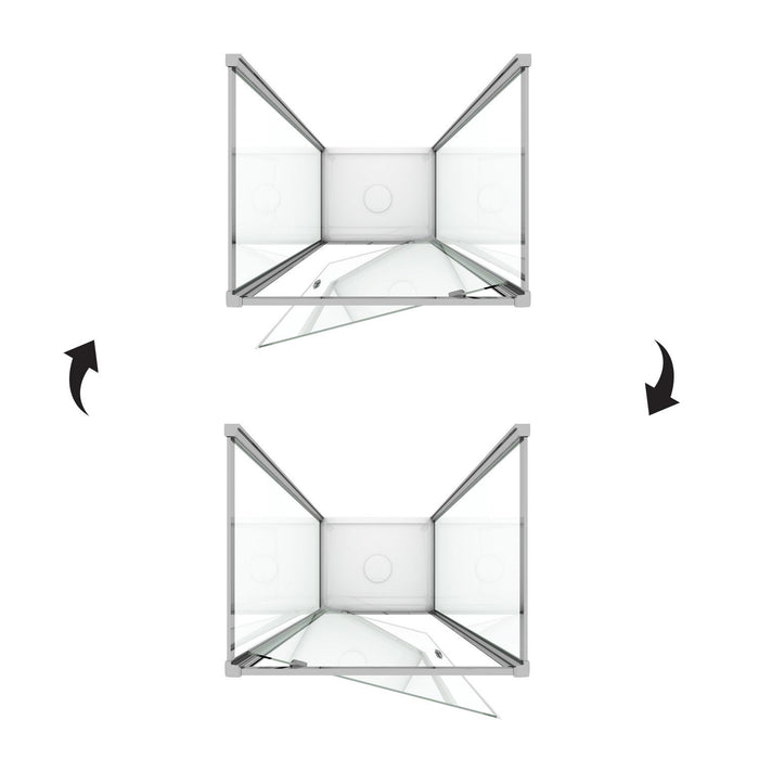 Box Doccia 3 lati 70x80x70 AP. 80 CM H198 trasparente mod. Cristal TRIO 1 Anta