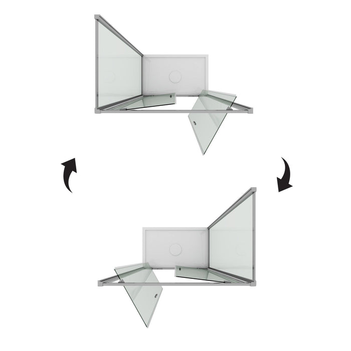 Box Doccia 90x120 AP. 120 CM H198 trasparente mod. Cristal Duo 2 Ante