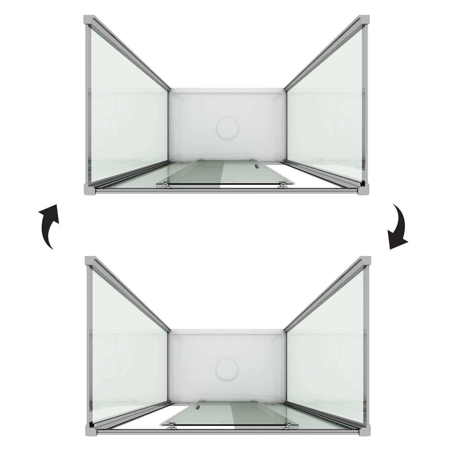 Box Doccia 3 lati 90x130x90 CM H198 stampato C mod. Young Trio 1 Anta P