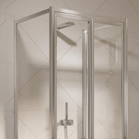 Box Doccia 3 lati 80x100x80CM H198 Cristallo Trasparente 2 Fissi+Saloon 2 Ante Battente 100 mod. West