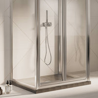 Box Doccia 3 lati 80x100x80CM H198 Cristallo Trasparente 2 Fissi+Saloon 2 Ante Battente 100 mod. West