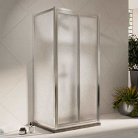 Box Doccia 3 lati 90x100x90CM H198 Cristallo Stampato C 2 Fissi+Saloon 2 Ante Battente 100 mod. West