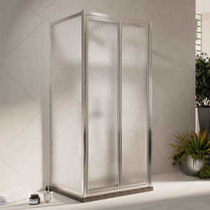 Box Doccia 3 lati 90x100x90CM H198 Cristallo Stampato C 2 Fissi+Saloon 2 Ante Battente 100 mod. West