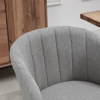 Set 2 Sedie Imbottite Moderne con Rivestimento in Tessuto per Soggiorno e Salotto, Grigio Chiaro