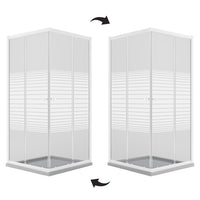 Box Doccia Bianco Quadrato 80x80 CM H185 Vetro Serigrafato mod. Blanc