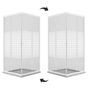 Box Doccia Bianco Rettangolare 70x90 CM H185 Vetro Serigrafato mod. Blanc