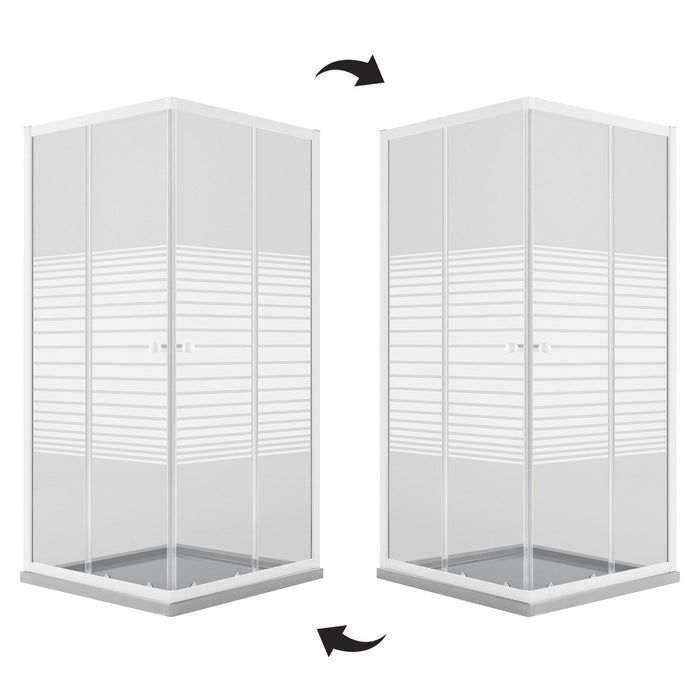 Box Doccia Bianco Rettangolare 70x90 CM H185 Vetro Serigrafato mod. Blanc