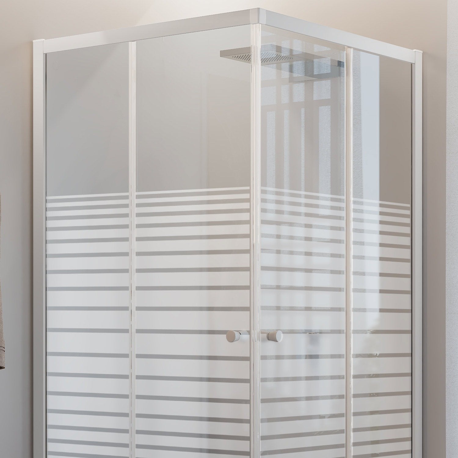 Box Doccia Bianco Rettangolare 75x90 CM H185 Vetro Serigrafato mod. Blanc