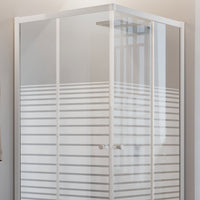 Box Doccia Bianco Rettangolare 75x90 CM H185 Vetro Serigrafato mod. Blanc